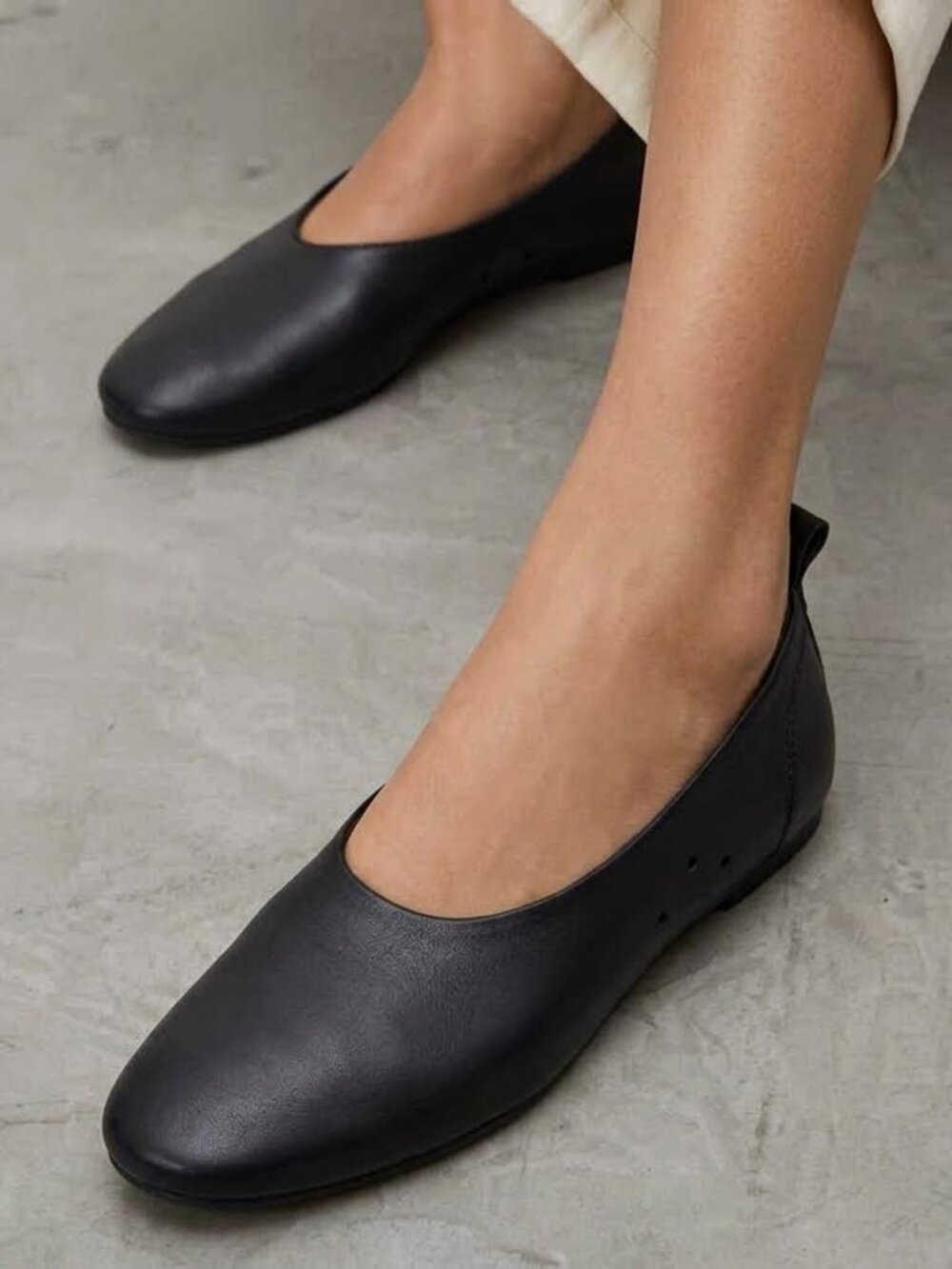 Everlane Italian Leather Day Glove Ballet Flat Size 10.5 in Black